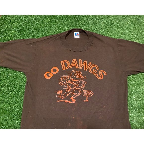 Vintage Russell Athletic Cleveland Browns Super Bowl Go Dawgs t-shirt small - Picture 3 of 9